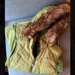 Klim vest with faux fur hood